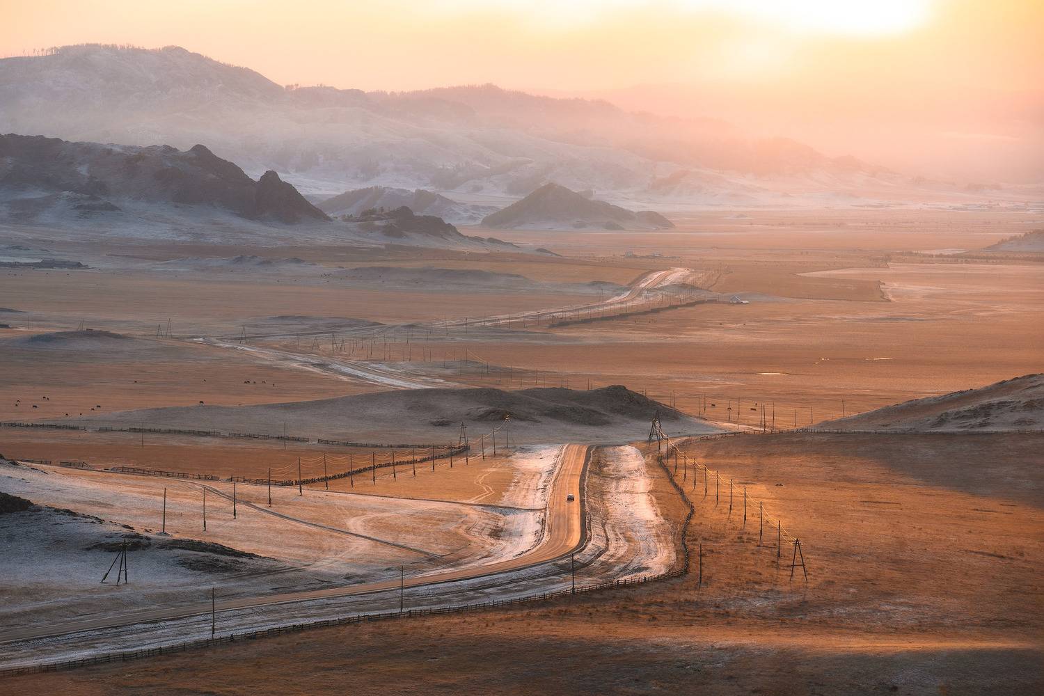altay, autumn, sunrise, mood, road, Алексей Вымятнин