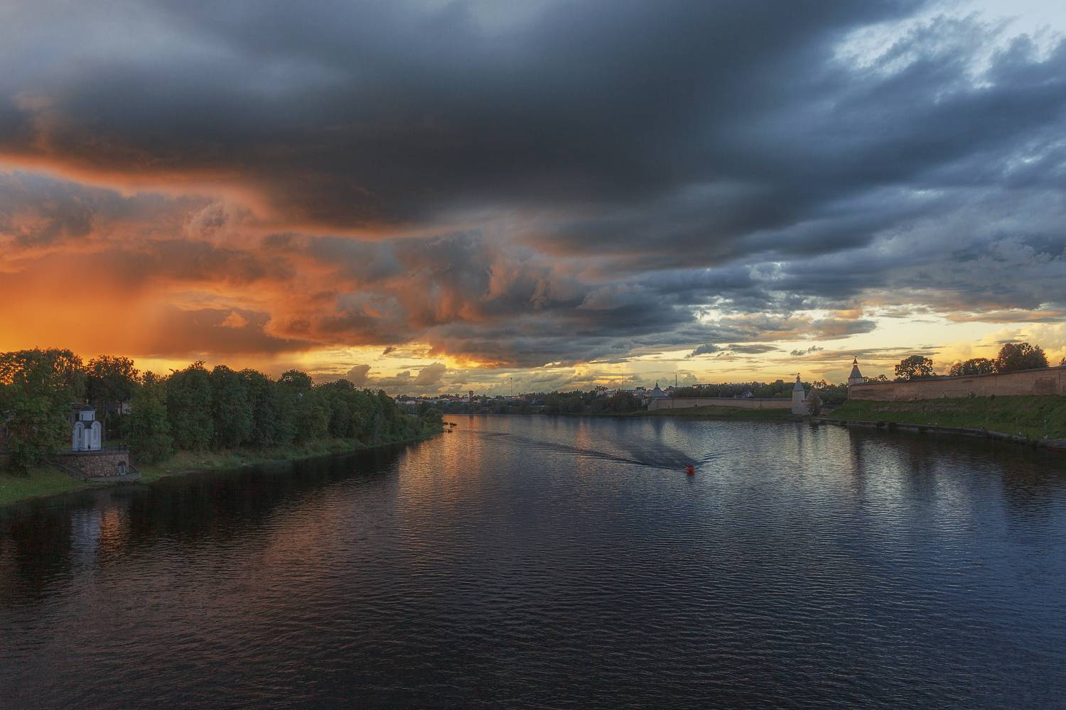 лето, небо, река, природа, Liliya Semenova