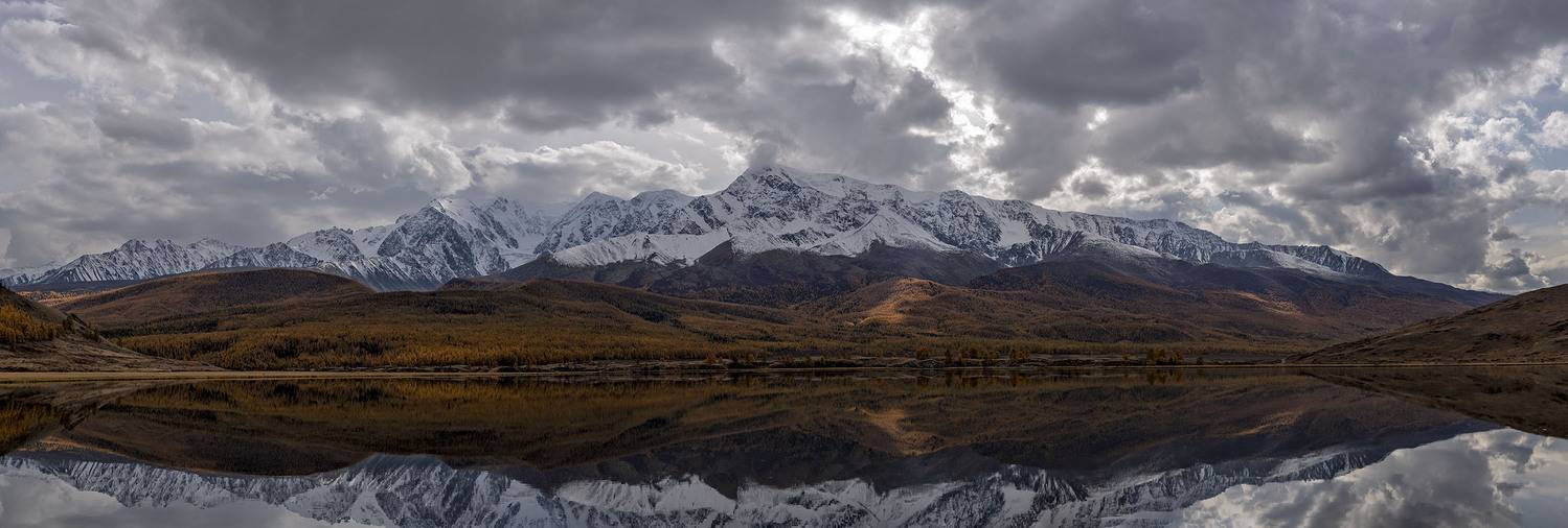 алтай, озеро, горы, хребет, вершинв, снег, облака, осень, Игорь Токарев
