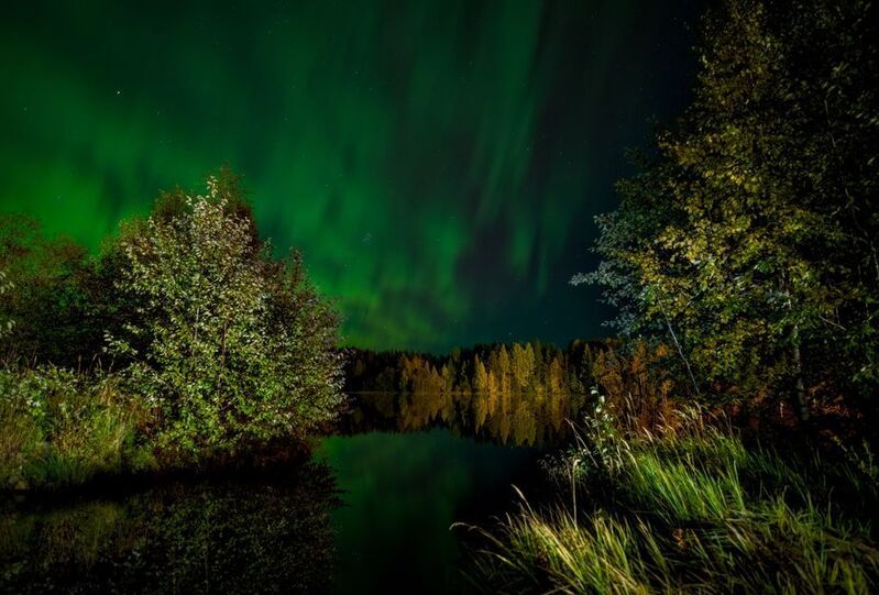 осень ббк ночь вечер сияние всполохи поздний вечер в октябре фото превью