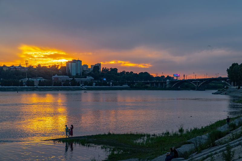 иркутск, ангара Летний закат на Ангаре фото превью