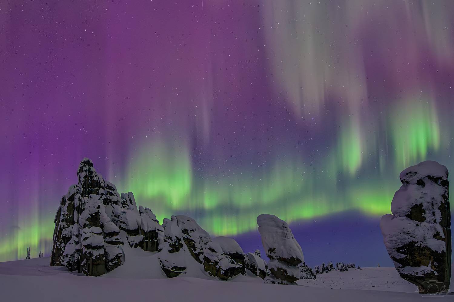 якутия, улахан-сис, аврора, полярное сияние, гранитные города, Григорашев Денис