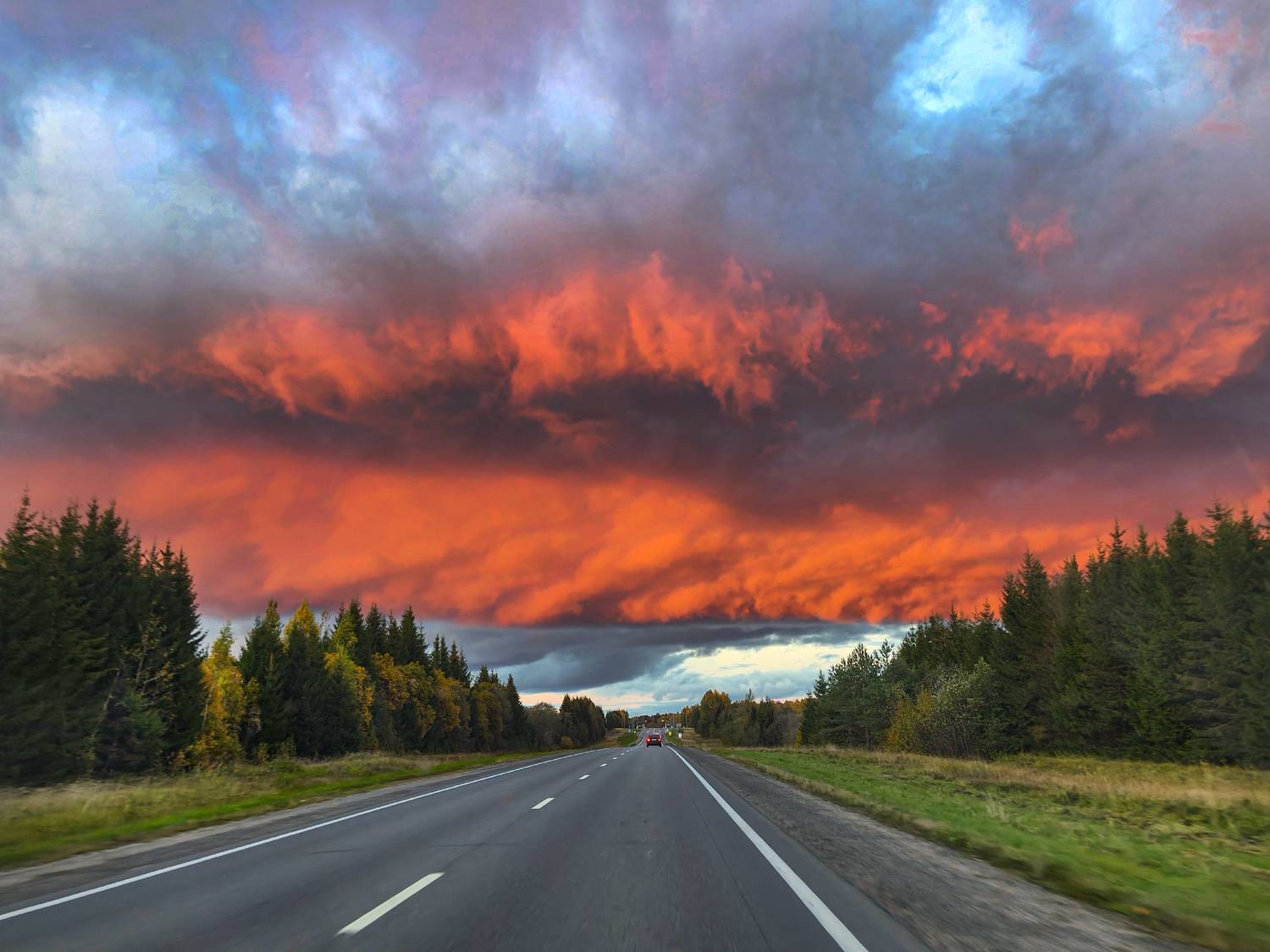 облако, дорога, мобильное фото, трасса, небо., Колтакова Наталия