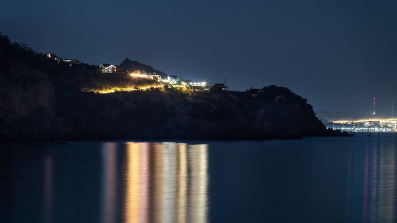 море, пейзаж, длинная выдержка Крым. Новый Свет. фото превью