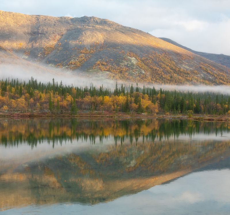хибины, кольский полуостров, природа, север, осень, пейзаж Отражение фото превью