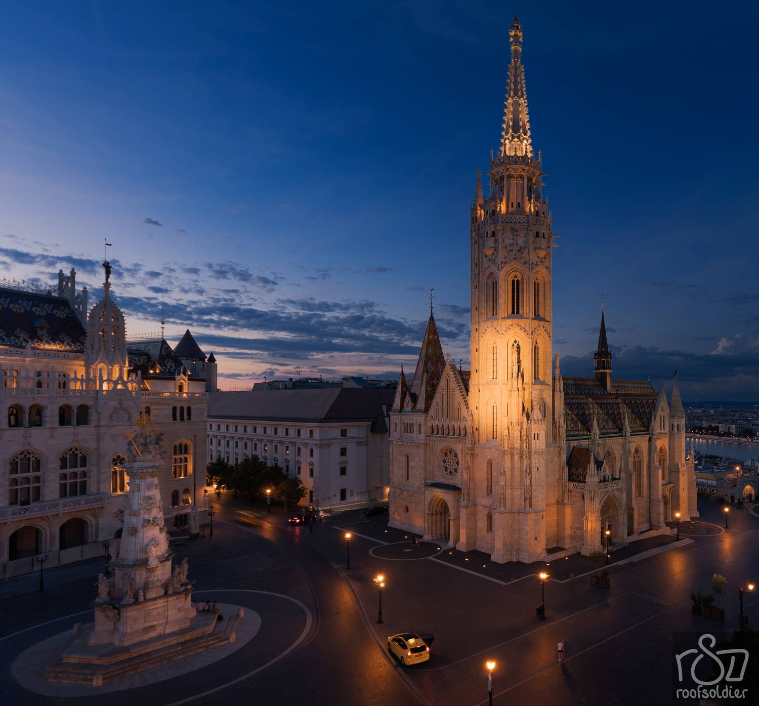 Budapest, Hungary, roof, city, cityscape, church, postcard, night, urban, Голубев Алексей