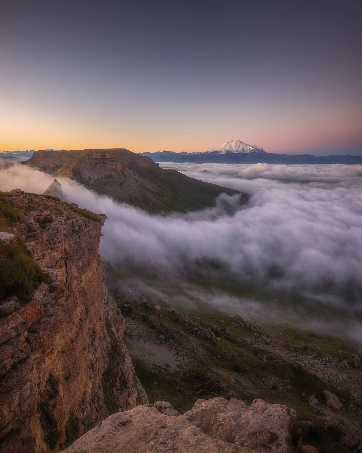кавказ, бермамыт, эльбрус, горы, рассвет, Марголин Алексей