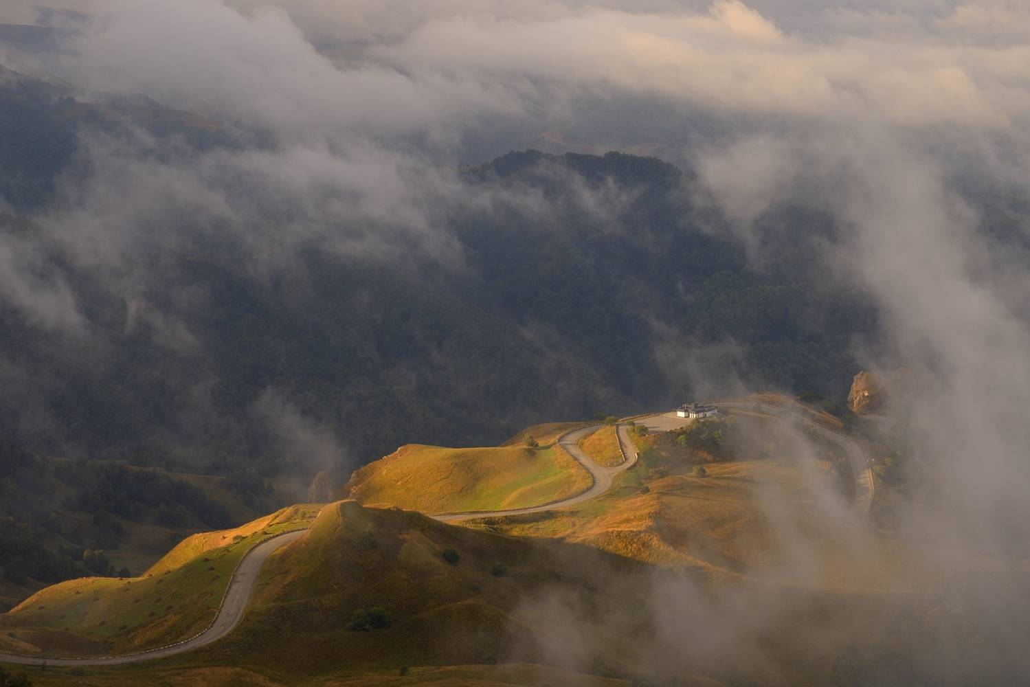 горы осень кавказ рассвет, Александр Жарников