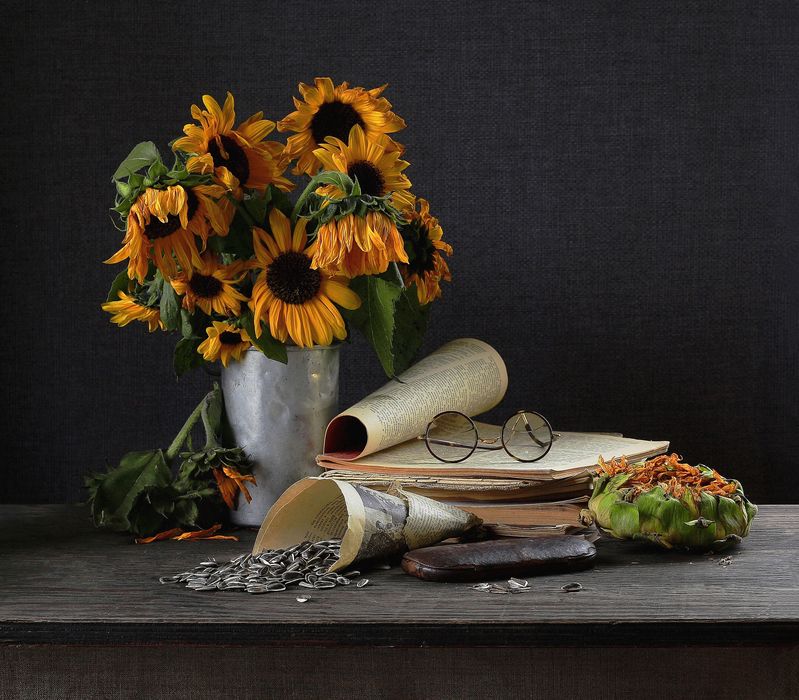 натюрморт, фотонатюрморт, still life, stillifefoto, осень, семечки, подсолнухи, цветочный_натюрморт, наталья_казанцева Делать было нечего... фото превью