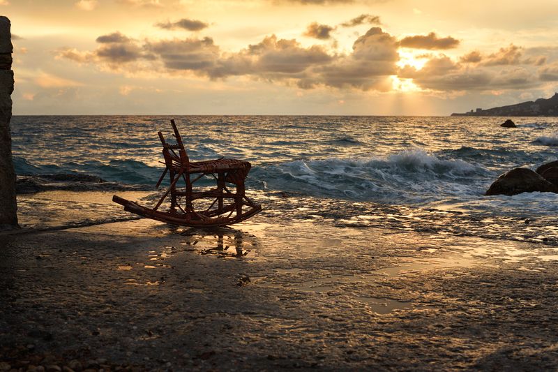 море, закат  фото превью