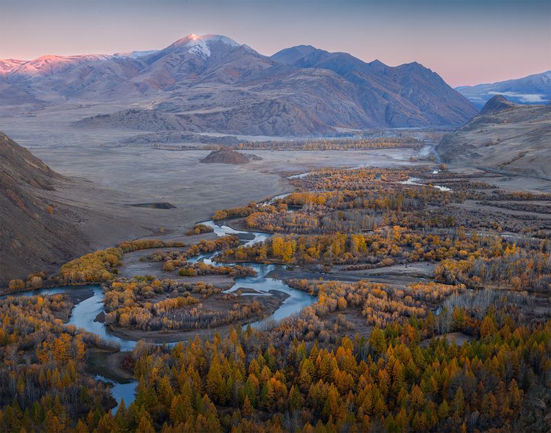 алтай, осень, рассвет, река, красная горка Красная горка фото превью