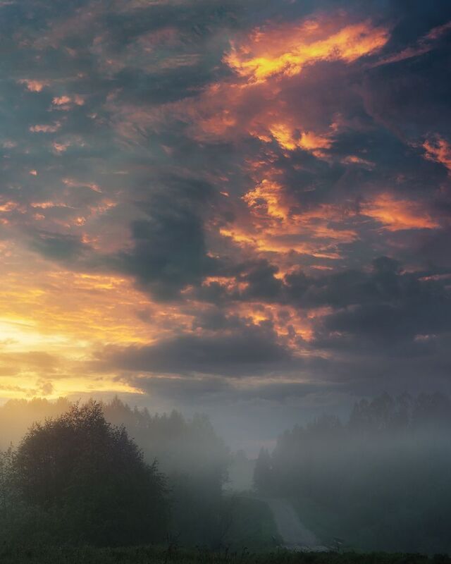 туман, панорама, вологодская область, закат Туманный закат фото превью