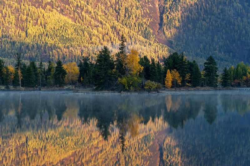 олон-нур, жомболок, саяны, бурятия, осень Утро на Олон-Нур фото превью
