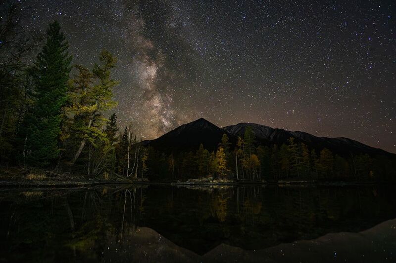 олон-нур, жомболок, саяны, бурятия, осень Млечный Путь над озером Олон-Нур фото превью