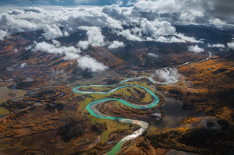 Меандры реки Акалаха (Алтай) фото превью