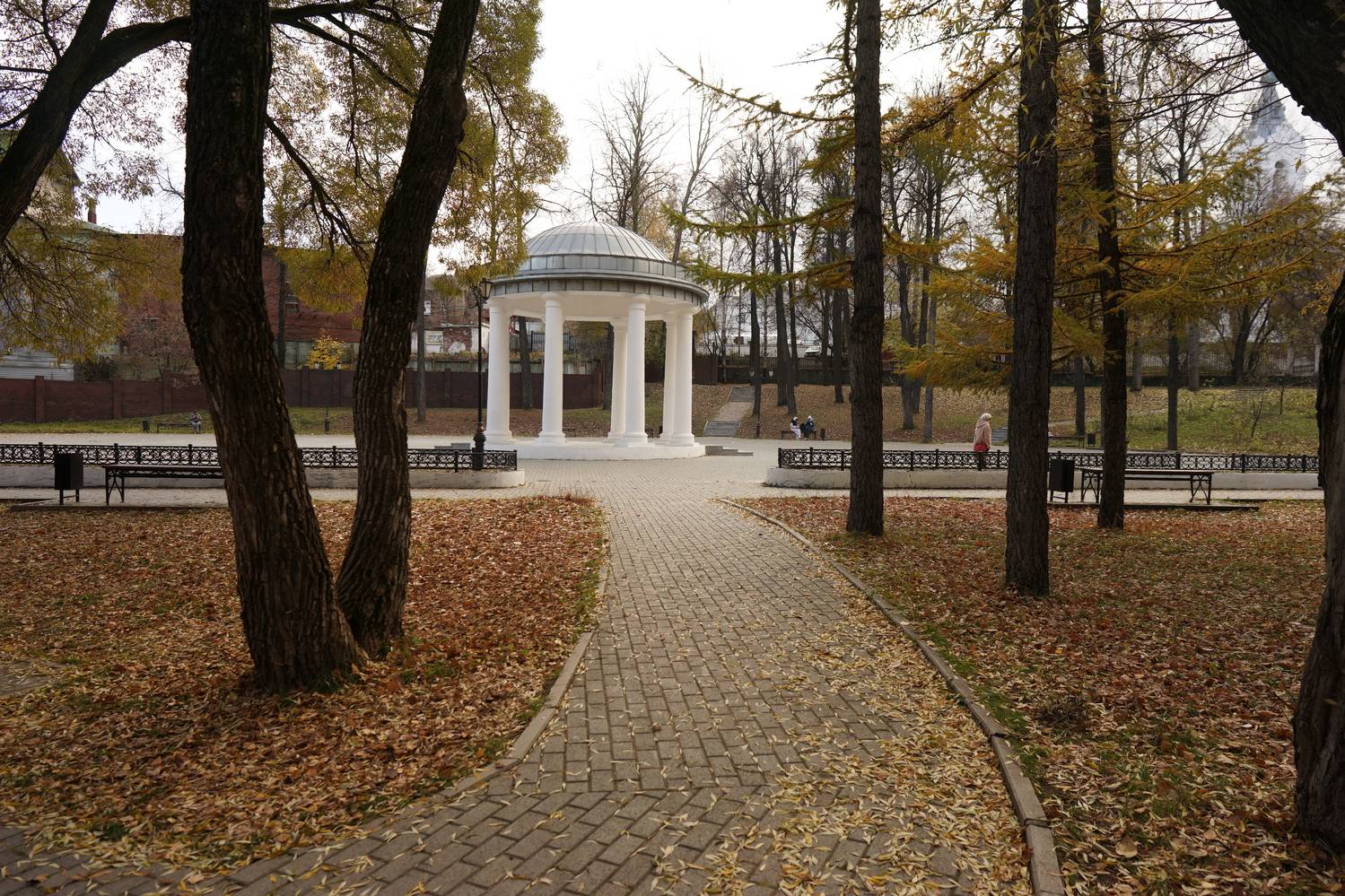 Осень, парк, листья, беседка, Владимир Осокин