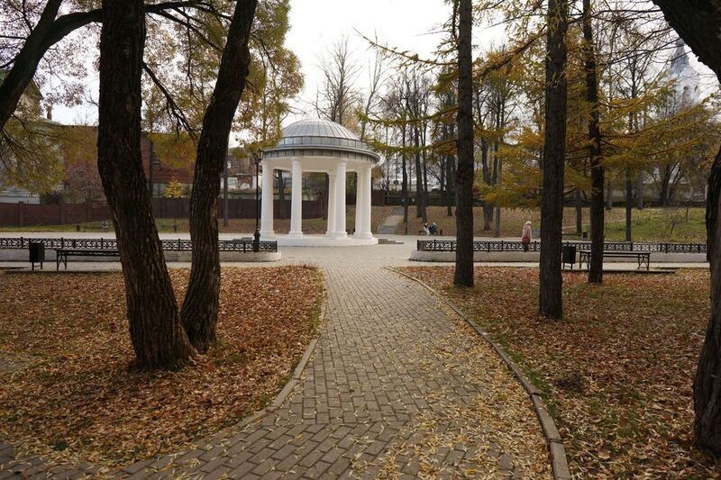 Осень, парк, листья, беседка *** фото превью