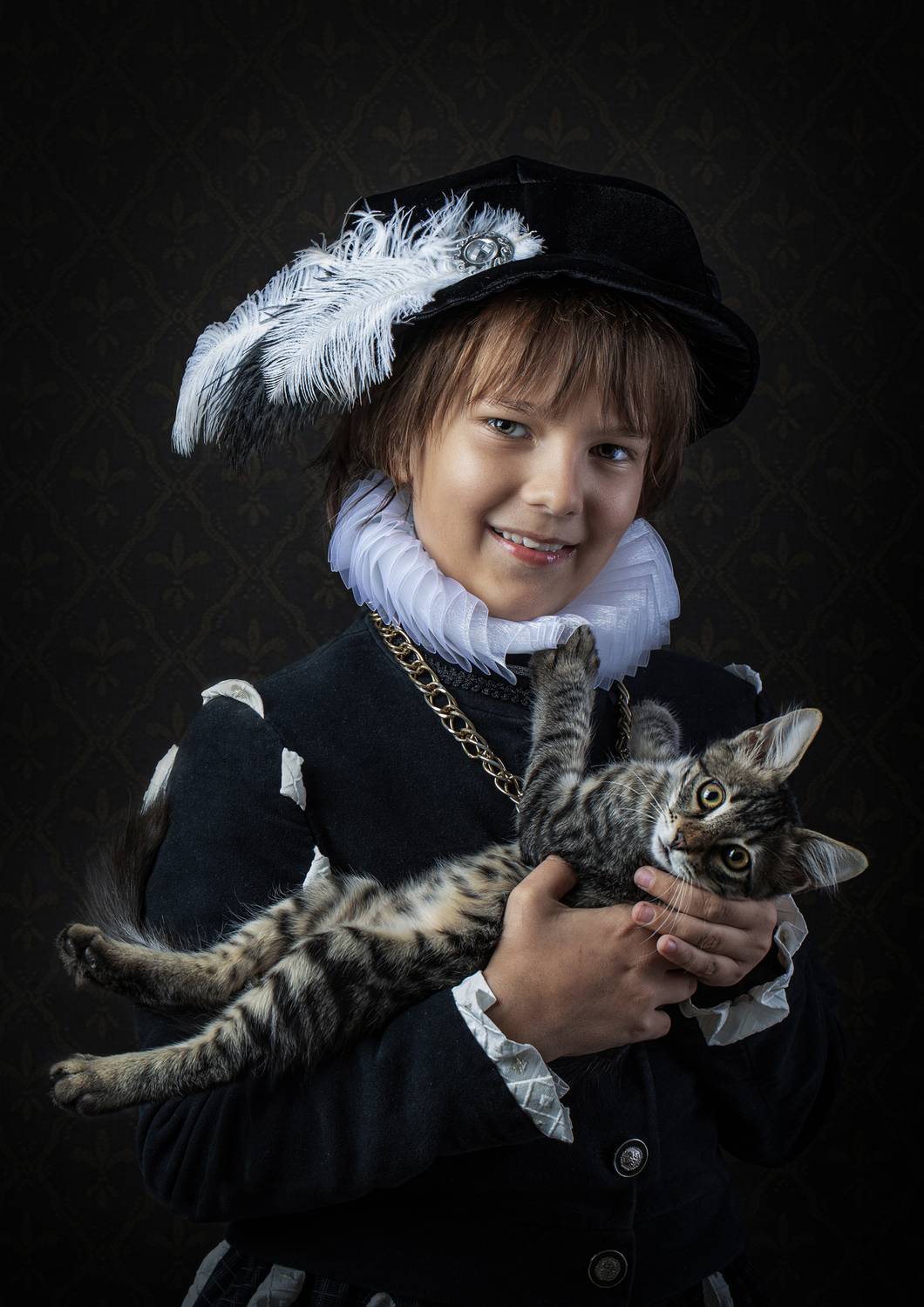 Кот, мальчик, шляпа, средневековье., Горбачева Маментьева Татьяна