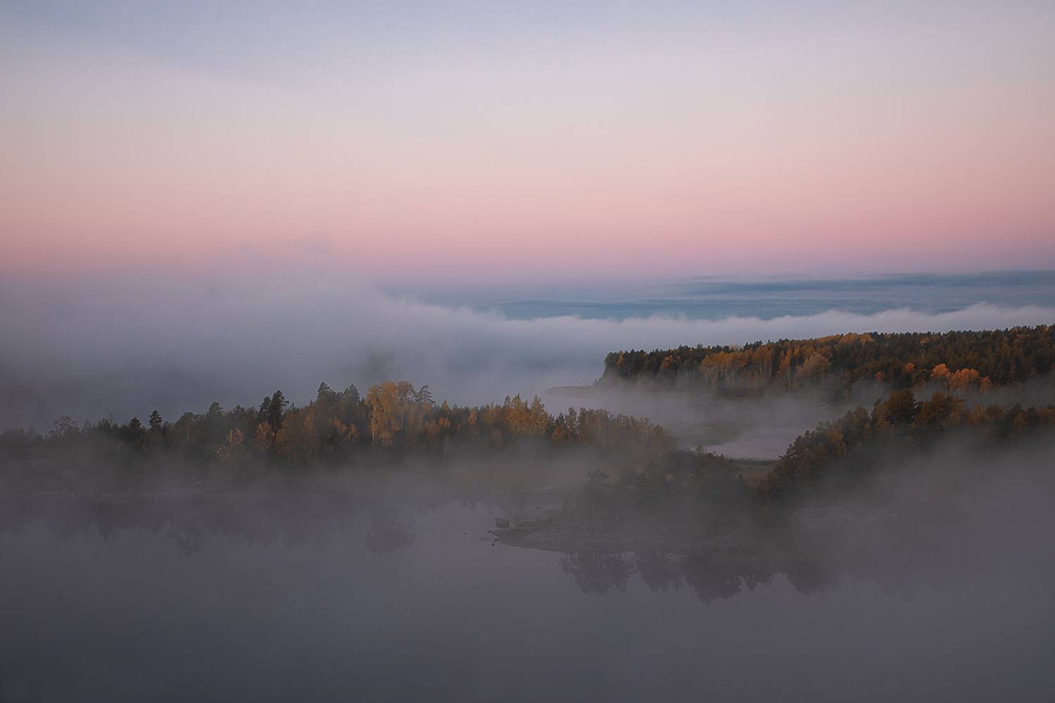карелия, ладожские шхеры, осень, утро, туман., Сергей Захаров.