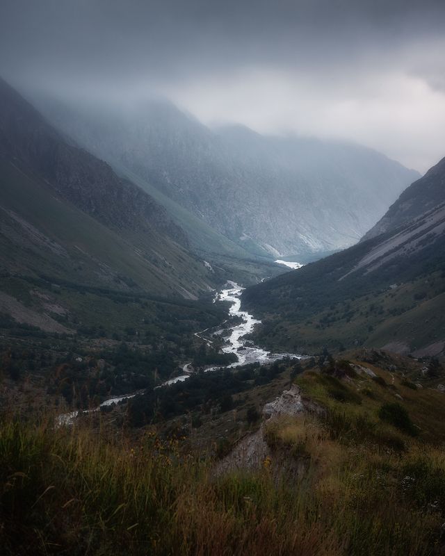 горы, кавказ, дождь, туман *** фото превью