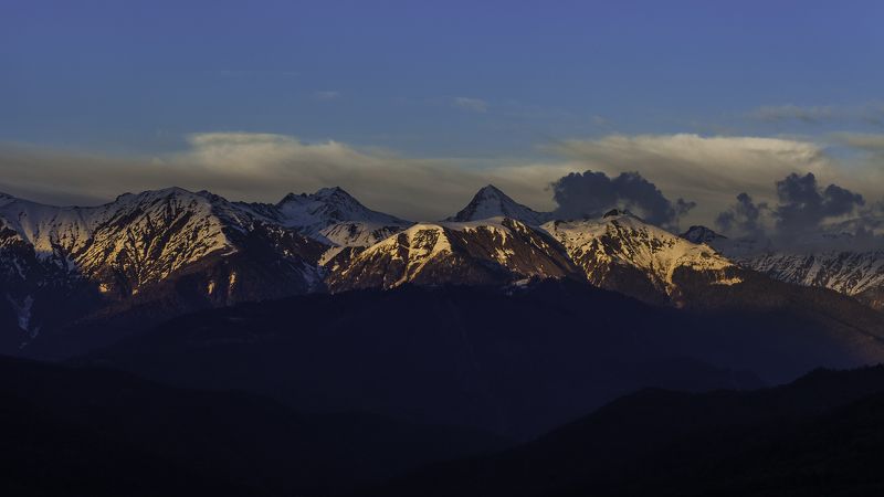 закат, красная поляна Закат фото превью