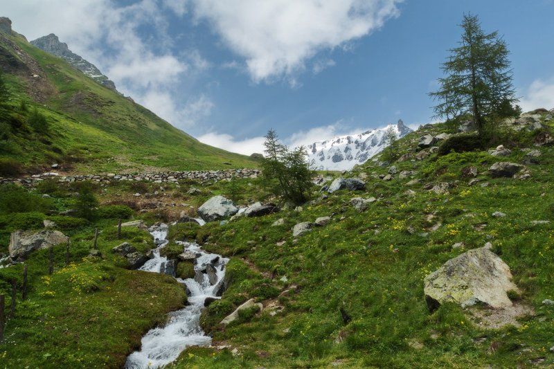Grossglockner, Австрия, Горы, Река Весна на grossglockner strasse фото превью