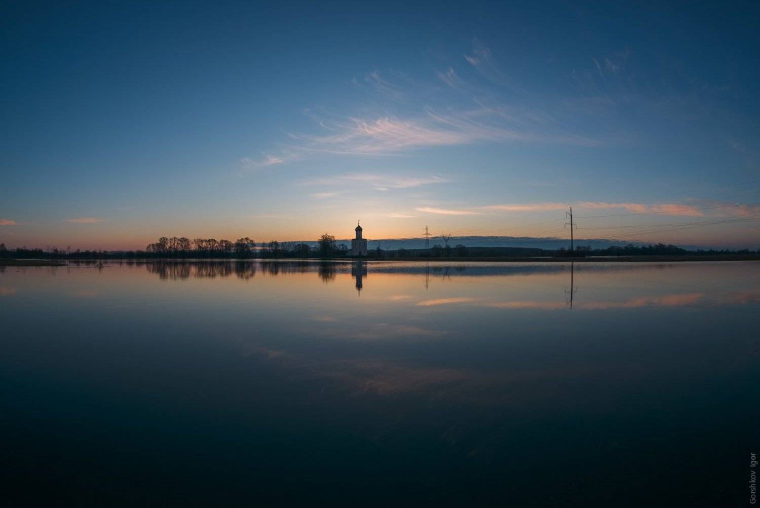 боголюбово, весна, вода, высокая вода, покрова на нерли, половодье, разлив, храм, церковь, Горшков Игорь