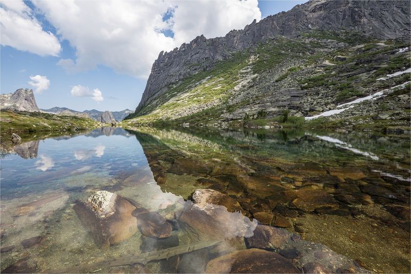 Озеро Мальчиков, Ергаки, Саяны, Зуб дракона, скалы В поисках отражений: озеро Мальчиков фото превью