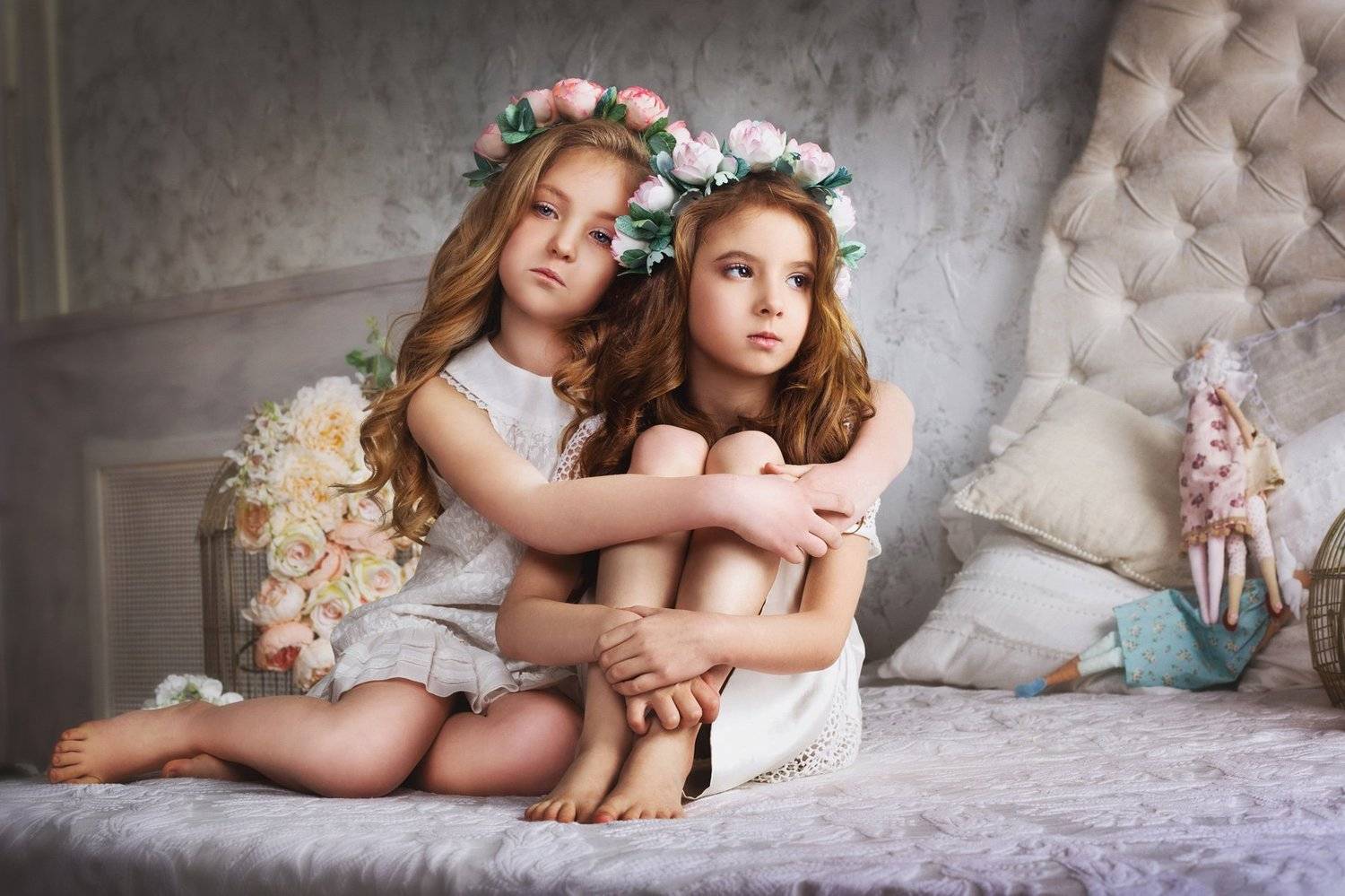 дети, девочки, цветы, Екатерина Лапатей