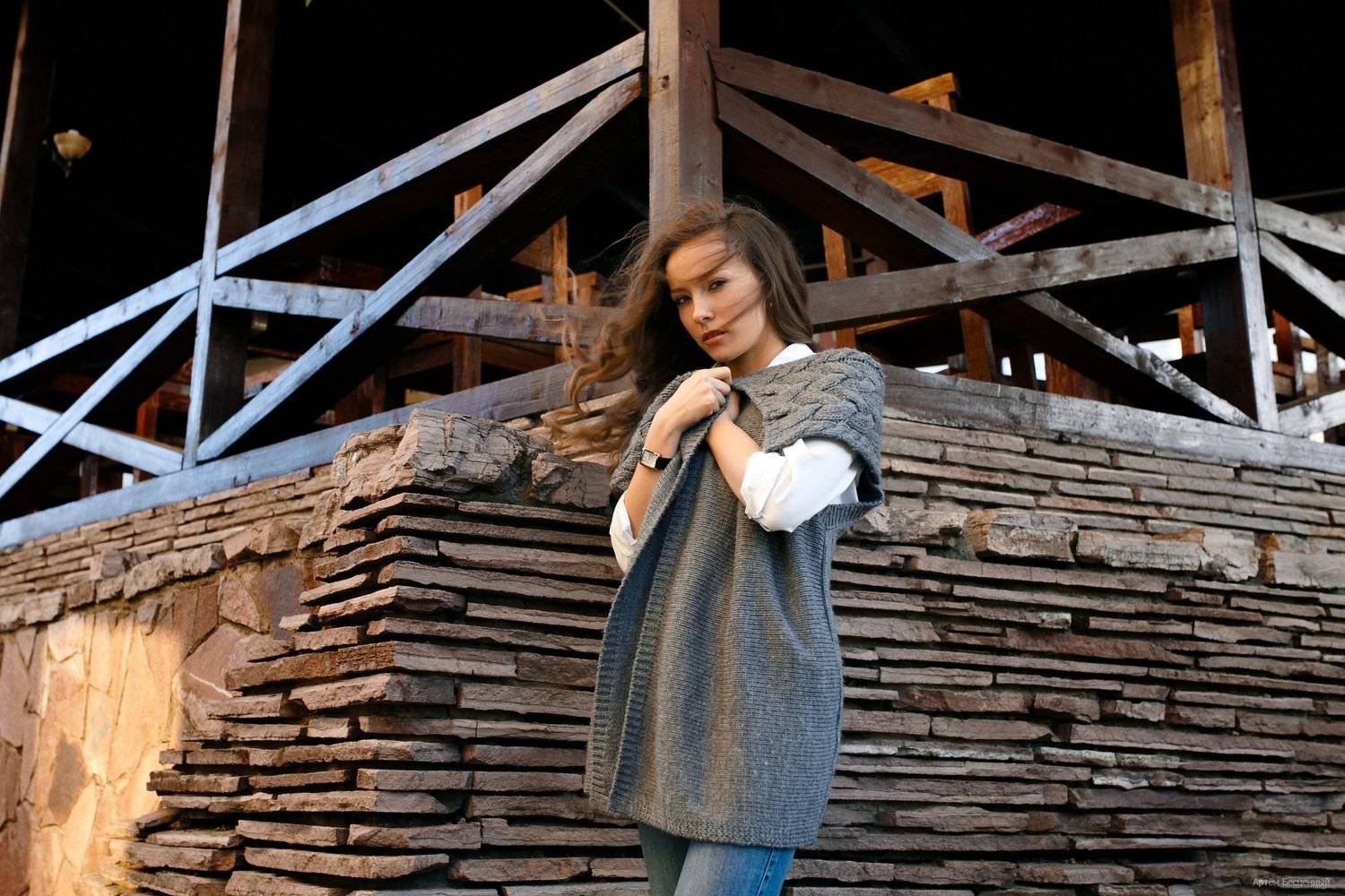 девушка, ветер, закат, вечер, весна, Бесценный Артём