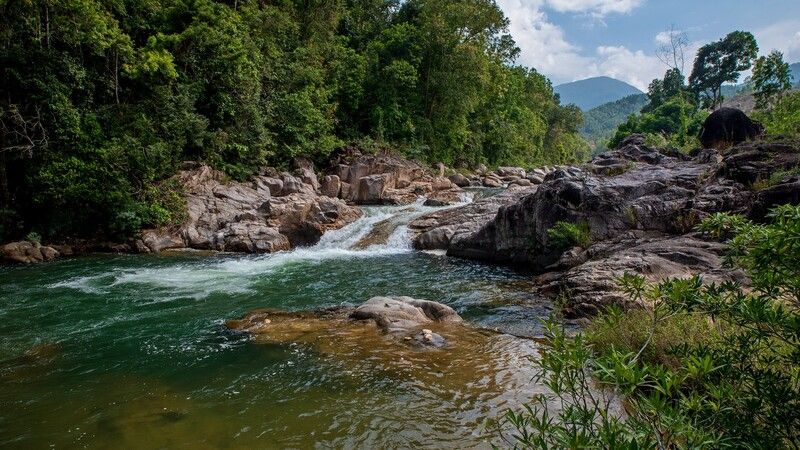 вьетнам, вода, стремнина, джунгли, горы, поток, слив, яма Горный Вьетнам фото превью