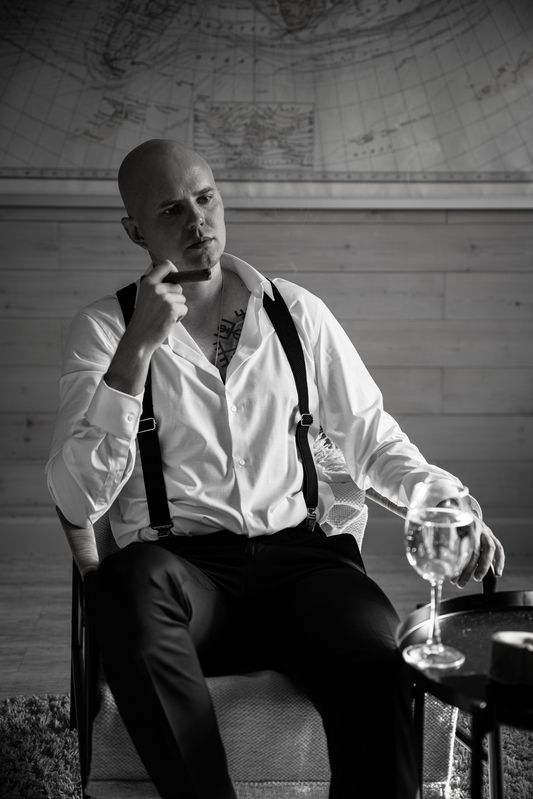 мужской портрет, черно-белое, чб, фэшн Selfportrait фото превью