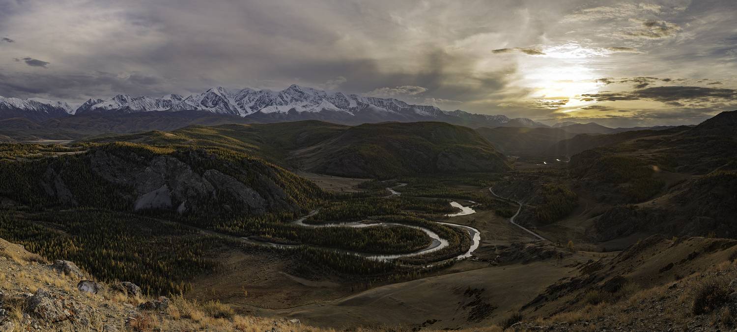 алтай, чуя, закат, горы, хребет, Игорь Токарев
