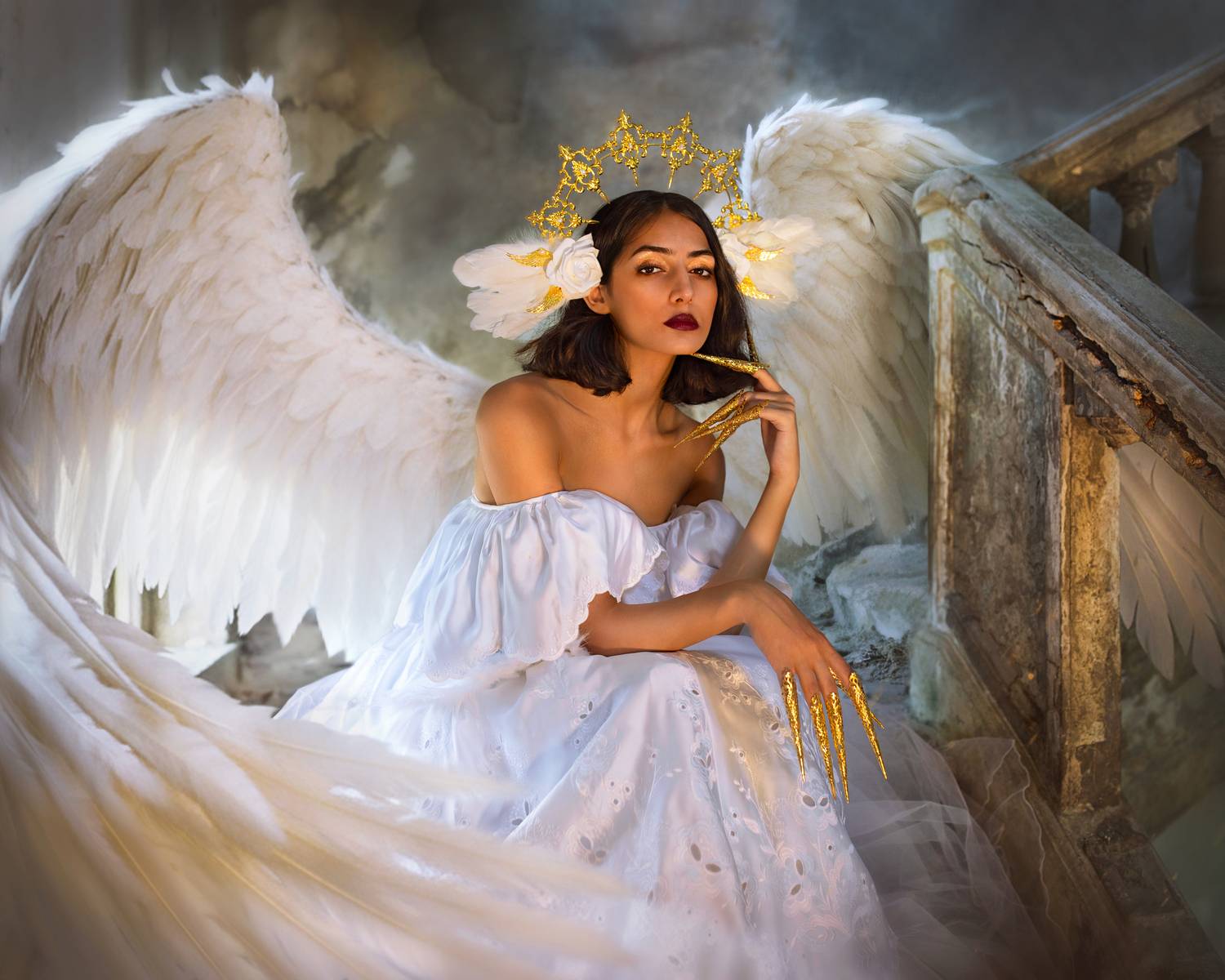 фотограф юлия дюдина, фотограф нижний новгород, арт фотограф,  волшебная фотосессия, фотосессия ангел, фотосессия демон, фотосессия в развалинах, Дюдина Юлия