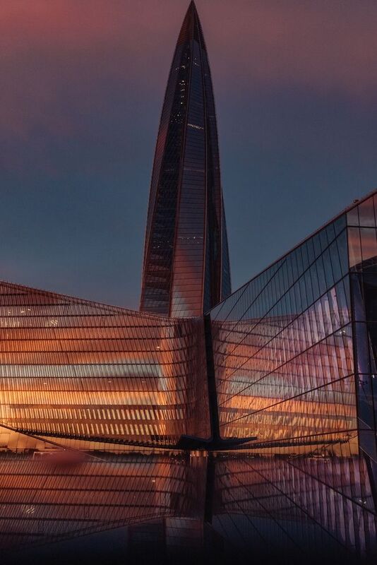 Лахта на закате фото превью