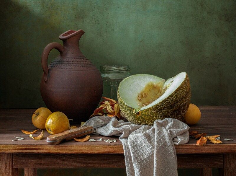 натюрморт яблоки дыня С дыней и яблоками фото превью