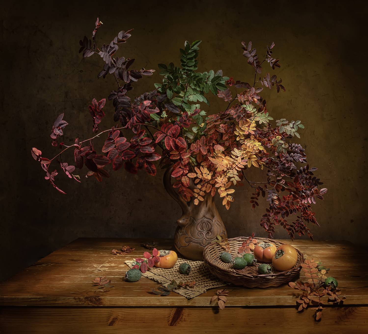 натюрморт, шиповник хурмв, фейхуа, Татьяна Феденкова