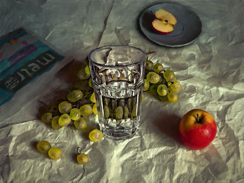 стакан и виноград фото превью