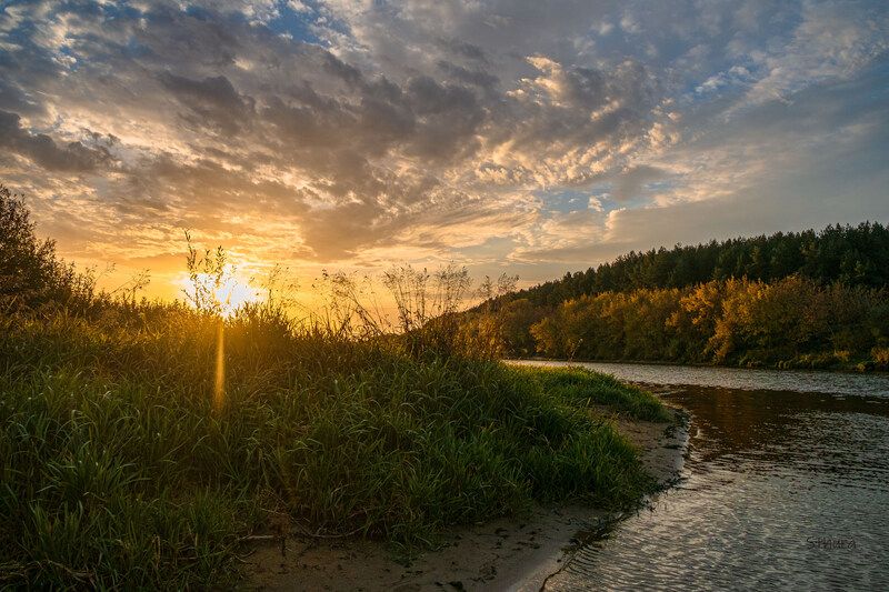 осень утро облака природа пейзаж Осенняя пора. фото превью