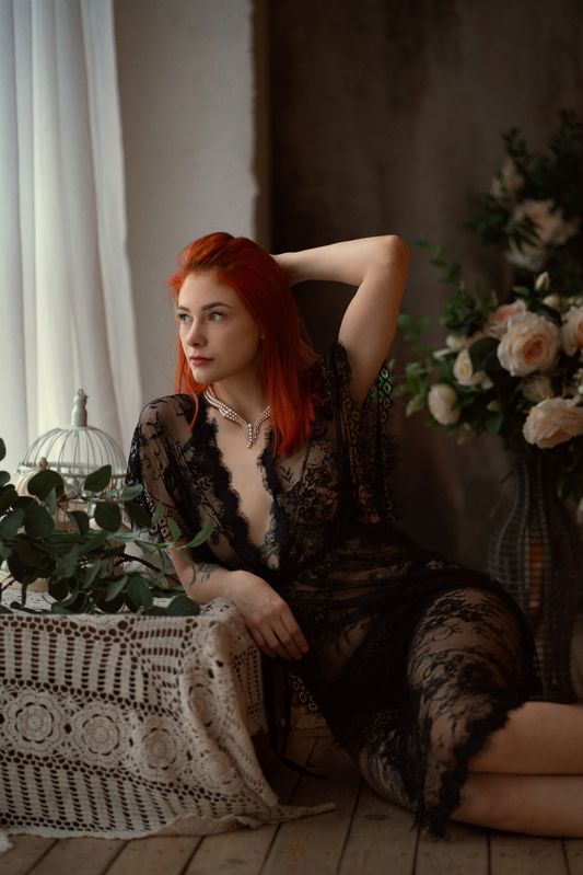 женский портрет, будуар, студия, фэшн, гламур Nightgown фото превью