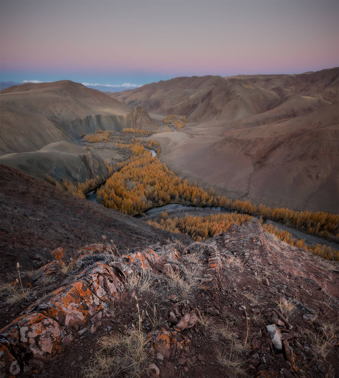 алтай, осень, рассвет, горы, скалы, Сергей Буторин