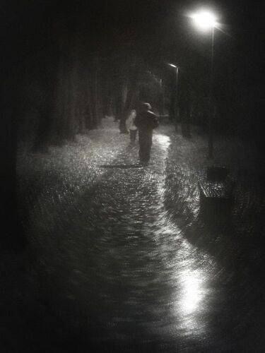 Ночь. Сквер. Дождь.