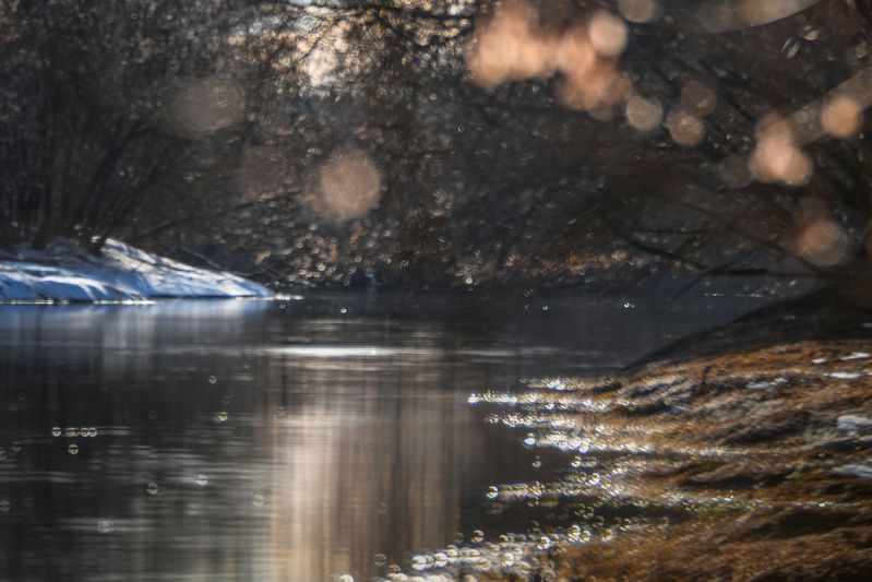 Москва река, весна, снег, вода, блики, вечер Весенняя Москва река фото превью