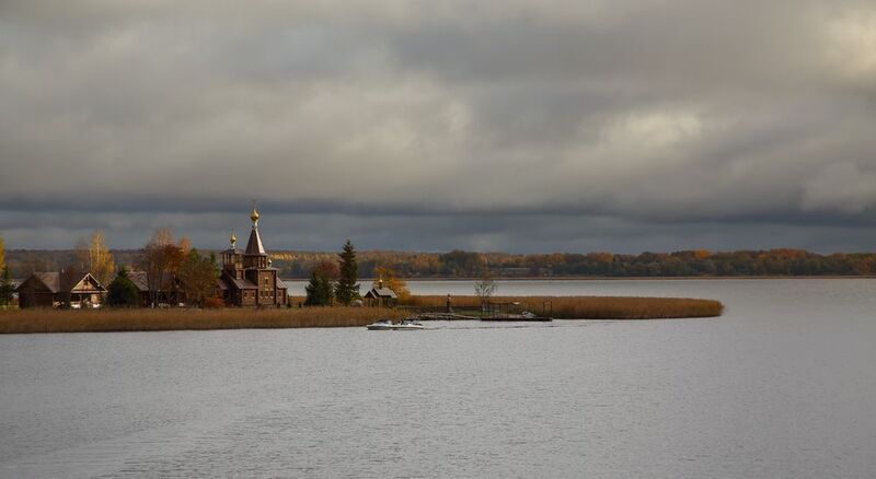 озеро, пейзаж, облака, отражение, утро, осень Озеро фото превью