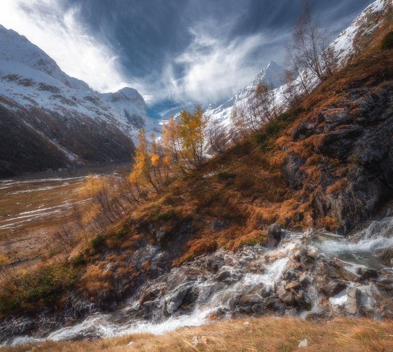 горы, золотая осень, мырды, кчр  фото превью