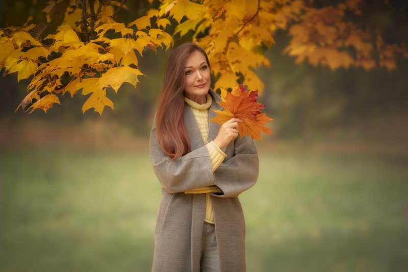 В осеннем парке фото превью