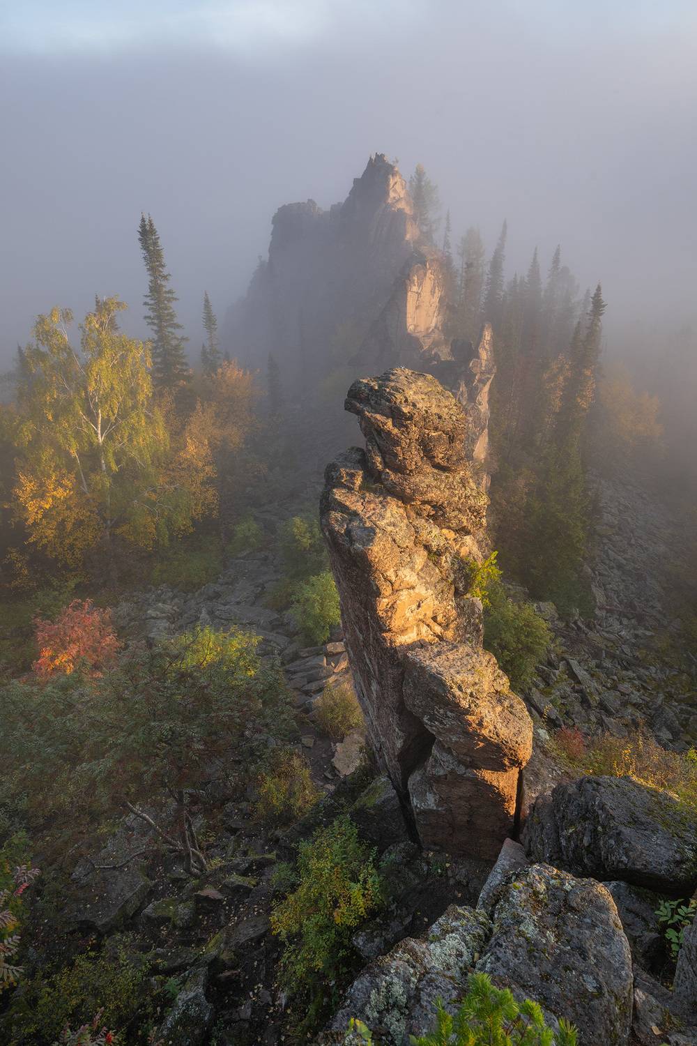столбы, китайская стенка, китайка, красноярск, сибирь, осень, Александр Нерозя
