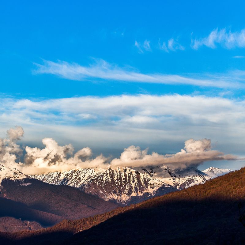 горы, закат, Красная Поляна Закат фото превью