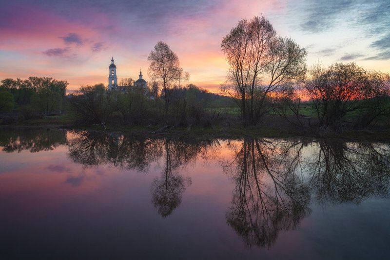 Пейзаж, Рассвет, Река, Филипповское, Церковь * * * фото превью