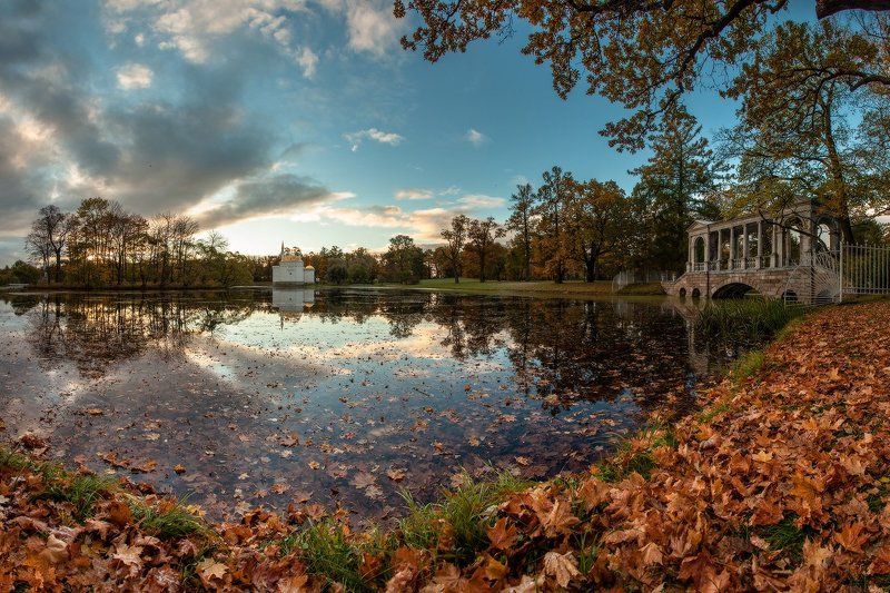 царское, село, пушкин, екатерининский, парк, мраморный, турецкая, мостик, баня, осень, россия, рассвет проОсень снова... фото превью